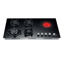 5-Burner Hybrid Stove: 4 Gas Burners and 1 Electric Infrared Induction Ceramic Burner
