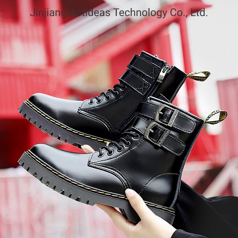 Leather Boots Classic Fashion Black Genuine Leather Working Boots for Women