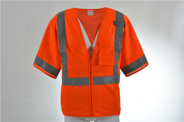Surveyor Construction Solid Orange Two Tones Safety Vest