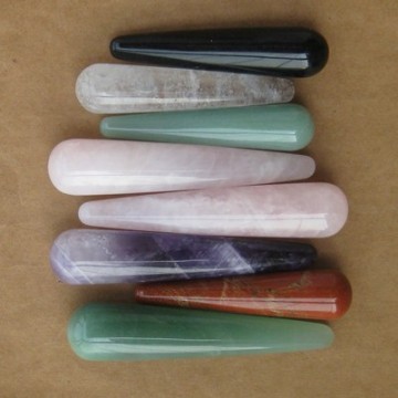 carved mixed natural gemstone healing crystal wands