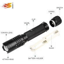 6AAA Battery Powered Zoom LED troch / High Power LED torch flashlight
