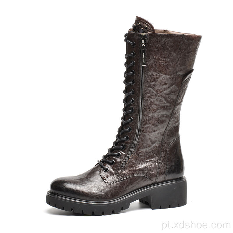 Bota feminina de couro de vaca selvagem Wrikle