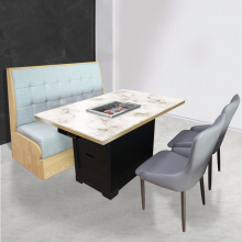 Smokeless double grill barbecue dining table