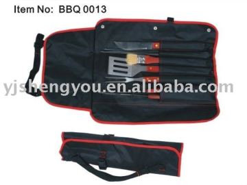 wooden handle bbq tool set