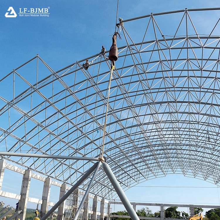 Prefab Galvanized Steel Coal Storage Shed Space Frame Roofing Structure