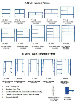 Types of Manson Frame Scaffolding Single Ladder