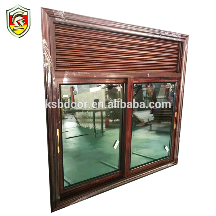 1.5mm thick powder coated wooden grain aluminium alloy frame louver shutter standard size bathroom window