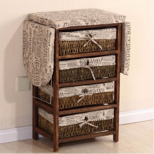 Wooden Storage Cabinet With Ironing Board