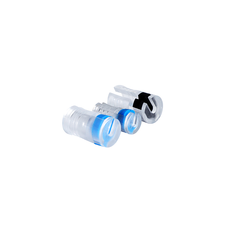 Transparent plastic microduct gas-tight block connector