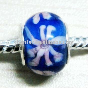 European silver plated copper core glass beads