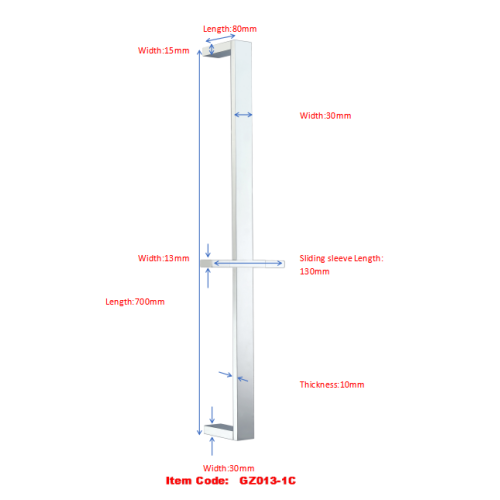 Flat Square Shower Rail