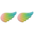 Glitter Colorful Angel Wing Resin Cabochon Flatback Decoration Beading For Earring Necklace Ornament Jewelry