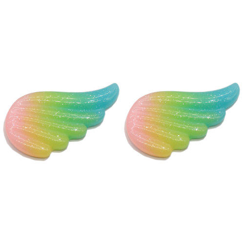 Niedlicher Gradient Glitter Angel Wings Kawaii Flatback Harz Cabochon für Diy Phone Decor Scrapbook Verschönerung