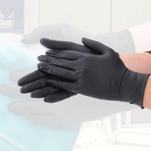 Industrial use black nitrile powder free gloves