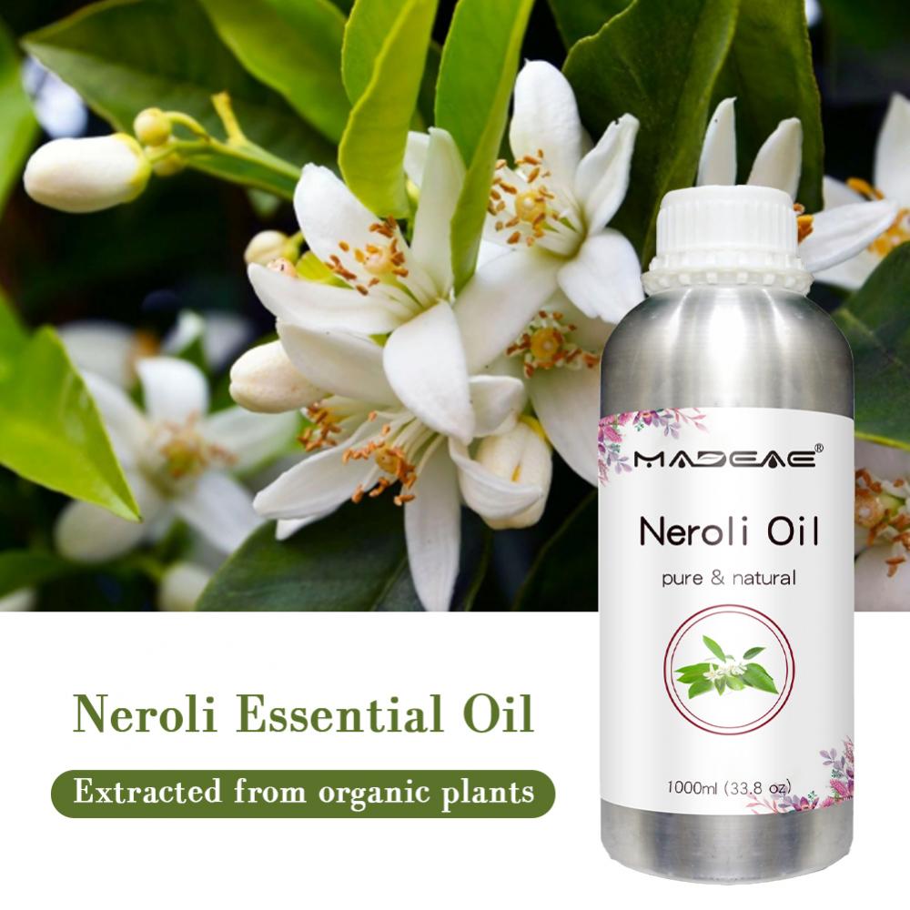 Custom Wholesale High Quality Sample Glass Bottle Skin Care Sleep Pure Dried Neroli Flower Petal Essential Oil