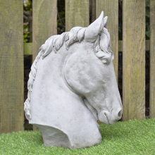 Factory direct supplied outdoor garden decorative carved stone horse head statue