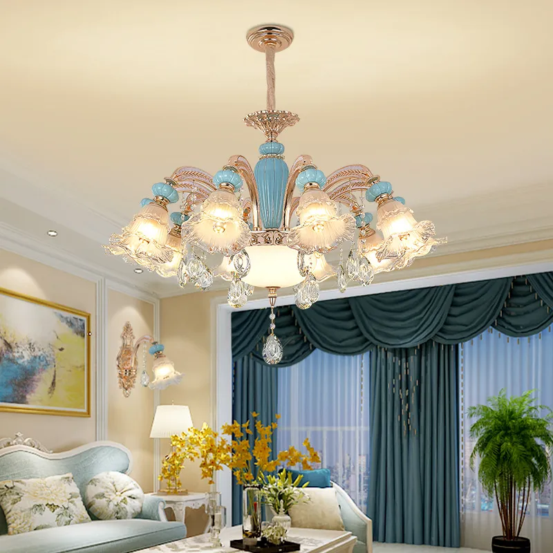 Elegant French Ceramic Chandelier for Dining Room Ambiance