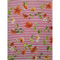 Stripe Flower Polyester Bubble Crepe Printing Fabric