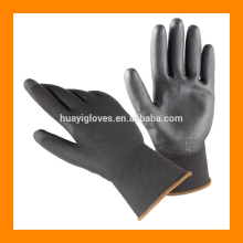 Safety Work Black PU Coated Glove Machine Knit Flexibility PU Precision Work Glove