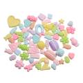 Fornitura mista Flatback Artigianato artificiale Cibo Resina Bead Accessorio Charms Pastello Candy Decorazione Dollhouse Toy Fai da te Art Deco