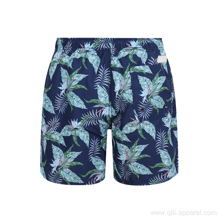 Blue Custom Sublimation Swim Trunks Male Beach Shorts