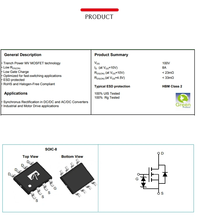 Ao4292e  100V N-Channel Mosfet 