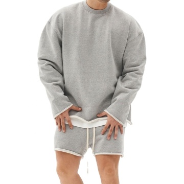 Customizable Heavyweight Cotton Men's 2-Piece Short Sets: Hoodie & Shorts Tracksuit for Unisex