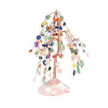 Raw Multi Stone Raw Stone Copper Tree Rose Quartz Base Ornament