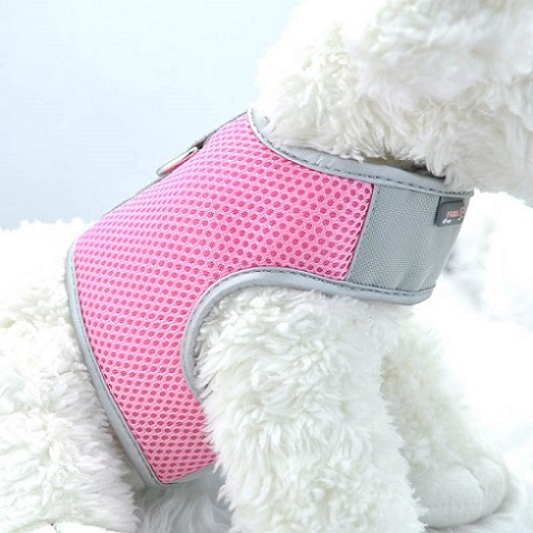 Pink Medium Airflow Mesh Harness mit Klettverschluss