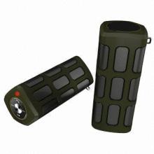 Water/shockproof stereo Bluetooth speakers with power banks