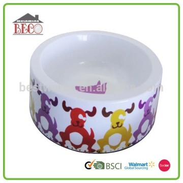 Fashion safe durable round melamine custom plastic dog bowls