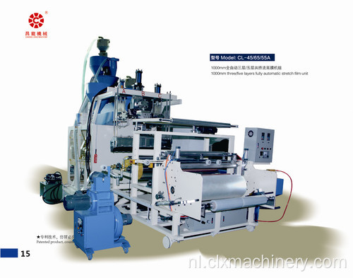 Drie schroeven 1000 mm PE-rekfoliemachine