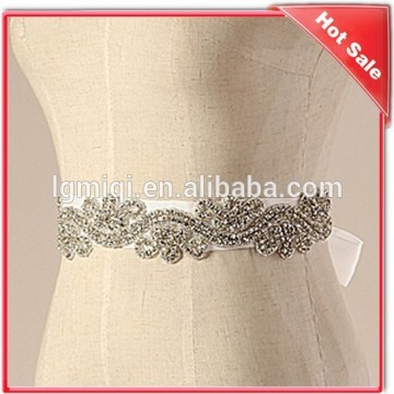 crystal beaded appliques bridal sash for wedding dress