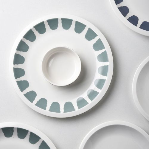 Noordse stijl servies keramisch serviesgoed sets Aldus porselein dinerborden set steenblauw en groen