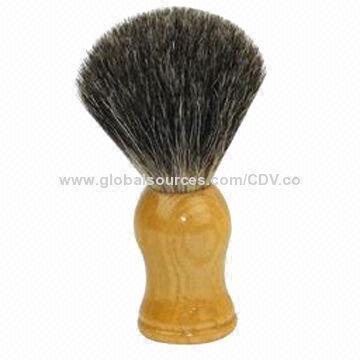 Shaving brush, made of original wooden handle and pure badger hair