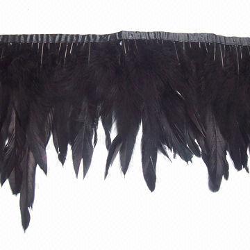 Coque Schlappen Fringe, Made in Natural Black Rooster Schlappen Feather