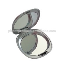 Customized logo silver color plastic compact mirror