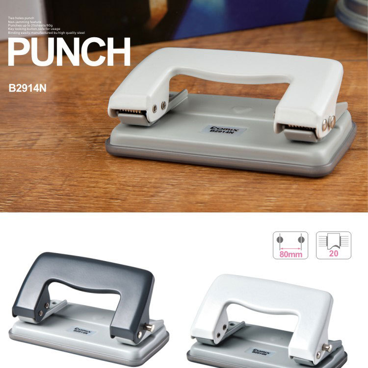 Comix high quality office stationery manual stainless steel 12 sheets 2 hole puncher