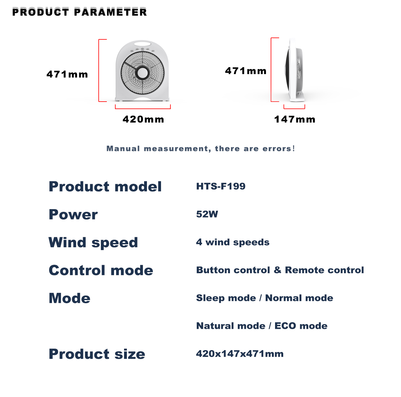 F199 table fan specification F199 table fan specification