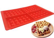 4-Cavity Silicone Waffle Chocolate Candy Mold