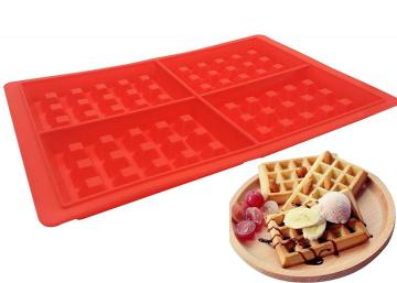 4-Cavity Silicone Waffle Chocolate Candy Mold