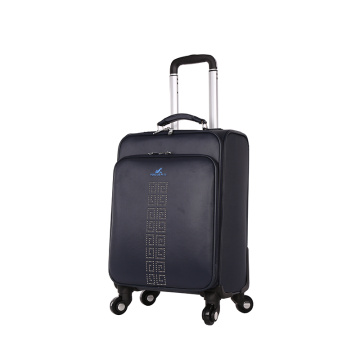 light weight 4 wheels pu trolley luggage