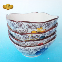 microwave safe 4.5" Japanese style porcelain rice bowl in Octagon shape