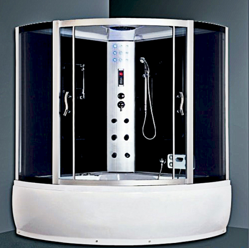 Bifold Tub Shower Door Luxury Black Bath Steam Shower Room
