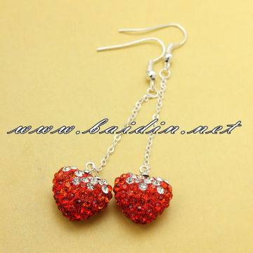 new valentine day heart pendant drop earrings supplier