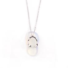 Fashionable Cute Slipper Opal Stone Necklace Pendant with Silver Plated Necklace