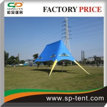 Double pole star tent for advertising