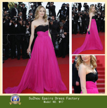 Custom Tailored Diane Kruger Empire Sweetheart Chiffon Lace Floor Length Celebrity Evening Dress (M17)