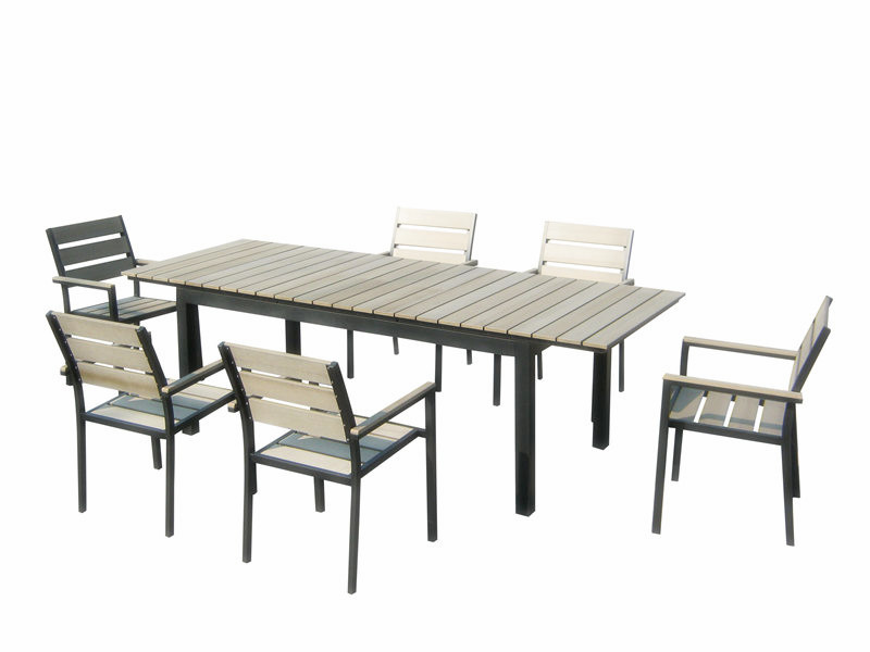 7pc alu extension dining set