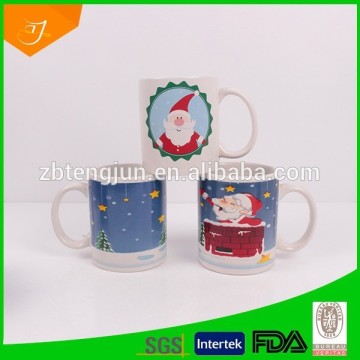 white ceramic mug printed Santa, wholesale coffee mug, mug promotional